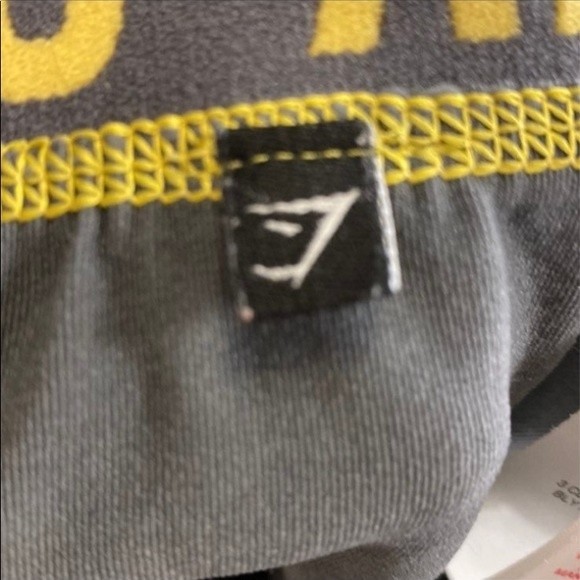 Gymshark Leggings Fit Seamless Gray Charcoal/Yellow waistline Elastic Size S - Picture 5 of 12